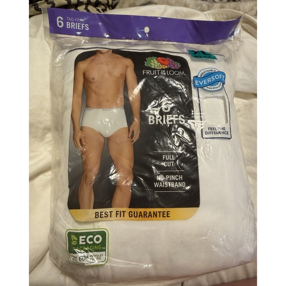 Men's Fruit Of The Loom Briefs 6 PK XL